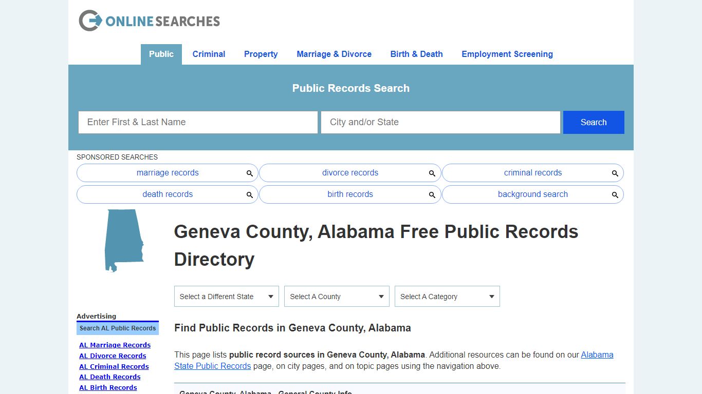 Geneva County, Alabama Public Records Directory